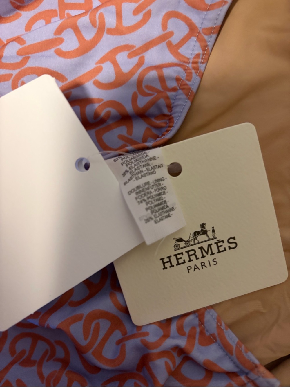 Hermes One-Shoulder Patterned Swimsuit Size 36 Swim - Picture 6 of 8